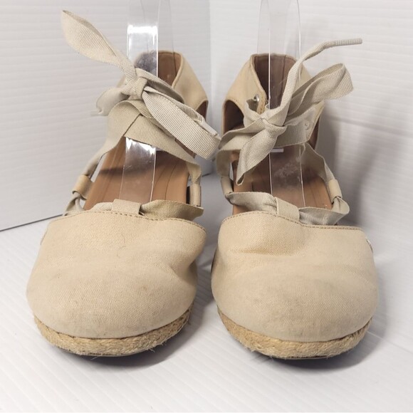 Vionic Aruba Kaitlyn Wedge Orthotic Espadrilles in Oat Womens Size 10 - Picture 6 of 15